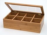IMAGE OF Lipper Divided Bamboo Tea Box with Clear Lid