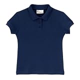 Junior Girls' Uniform Cap-Sleeve Polo - Navy