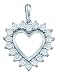 Heart Mirror Pendant of Shimmering White Diamonds in 10 KWG with .05CT Diamonds and Beads Surround