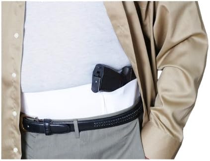 Delux Comfortable Belly Band Wrap Concealment Holster in White (Medium)