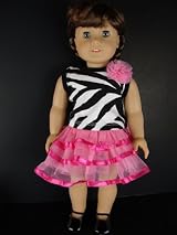 2pc Set Zebra Print Shirt and Hot Pink Mini Skirt Designed for 18 Inch Doll Like the American Girl Dolls Shoes Sold Separately