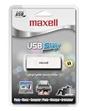 IMAGE OF Maxell 8gb Usb Flash Drive White Built-In Password Protection Slide-Out Usb Connection