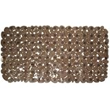 InterDesign Pebblz Non-Slip Suction Bath Mat for Shower, Bathtub - Amber