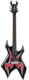 B.C. Rich Metal Master Warlock Electric Guitar, Black With Red - B0018TBFG0