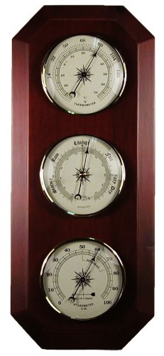 Home Weather Station Barometer Thermometer Hygrometer in Cherry