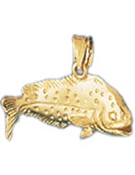 Dazzlers Solid 14 karats Gold 3D Fish Charm Pendant available in three colors from jewelsberry (weights: 8.7 grams only)