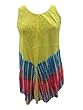 Womens Tank Top Yellow Tie Dye Summer Beach Wear Dress