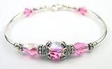 Topaz November Birthstone Bracelets: Handmade in .925 Sterling Silver with Swarovski Crystal Birthstones