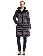 ABS By Allen Schwartz Womens Snap Front Down Jacket With Faux Fur Mink Trim ABS By Allen Schwartz Womens Snap Front Down Jacket With Faux Fur Mink Trim
