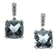 14K White Gold Sky Blue Topaz and Diamond Earrings