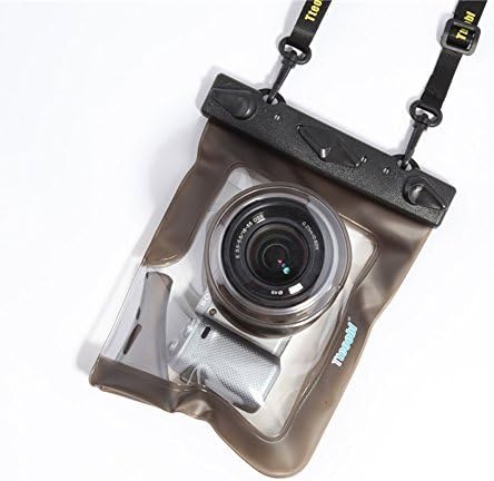 Tteoobl Universal Underwater Diving Large Waterproof Bag case for Digital Camera Samsung Cannon Sony Nikon Olympas Brown (Camera is not included)-Effective Space: 6.7" * 5.3"