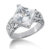 5.12ct Diamond Princess Cut,Fancy Antique Style G SI2 Diamond Eng thumbnail