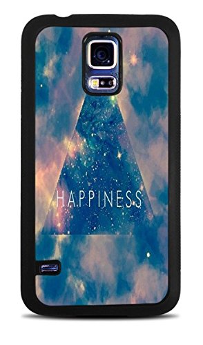 Trendy Accessories Night Sky Triangle Happiness Design Print Image Black Silicone Case for Samsung Galaxy S5