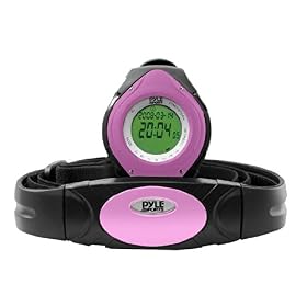 Pyle Sports PHRM38PN - All-In-One Waterproof Women's Heart Rate Monitor Watch and Transmitter Chest Belt - For Exercise, Sports, Running, Jogging and All Outdoor Activities - Stopwatch, Chronograph and Alarm Functions - Pink: Health &amp; Personal Care