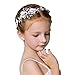 Campsis Cute Princess Wedding Headpiece White Flower Headband Pearl Hair Accessories for Girl and Women Bridal Wedding Tiaras for Flower Girl and Bridal.