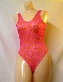 Junior One Piece Full Bottom Low Back Printed Stretch Mesh (see description)