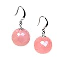 Lola Rose Faceted Ball Earrings In Rose Quartz