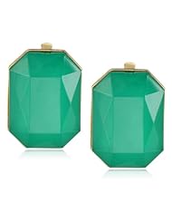 Faceted Stone Gold Tone Clip-On Earrings