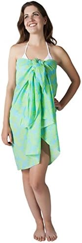 Crazy Pineapple Print Swimsuit Sarong Cover up in Cotton Turquoise