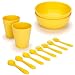 Green Eats 4 Pack Eco-Friendly Feeding Spoons and Forks with 2 Pack Tumblers and 2 Pack Bowls Yellow Set