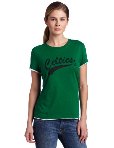 NBA Women's Boston Celtics Cracked Up Short Sleeve Tissue Tee (Kelly, Large)