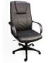 Royale Leather Executive Office Chair / High Back w/ Gas Lift & Tilt and Ergonomic Lumbar Support