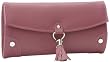 Paylak TS10774BUR Plum Leather Jewelry Travel Bag with Silver Tassel Closure