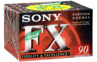 Childrens Toyshop  Electronics : Sony 5 Pack C90 "FX" Ferric Audio Tape