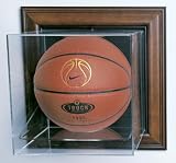 Wall Mountable Basketball Display Case with Wood Finishing