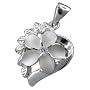 P20--15mm Plumeria Pendant in Heart--Hawaiian Silver Jewelry