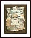 Stock Certificate Collection, Art Poster by Unknown Artis , with Wood Frame, poster size: 24" x 24"