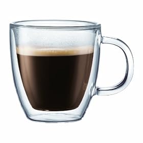 Bodum Bistro Double-Wall Insulated Glass Espresso Mugs, 2-1/2-Ounce, Set of 2: Kitchen &amp; Dining