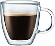 Bodum Bistro Double-Wall Insulated Glass Mug, 10-Ounce, Set of 2