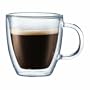 Bodum Bistro Double-Wall Insulated 10-Ounce Glass Mug, Set of 2