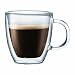 Bodum Bistro Double-Wall Insulated 10-Ounce Glass Mug, Set of 2