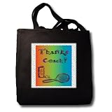 Beverly Turner Sports Design - Thank you to Tennis Coach Tennis Racket and Balls - Tote Bags