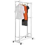 Honey-Can-Do GAR-01268 Deluxe Collapsible Garment Rack on locking Casters, Chrome Finish