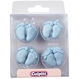 1 X Baby Feet Cake Decorations - Blue