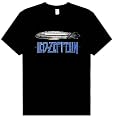 Led Zeppelin T-shirt silver foil blimp black tee