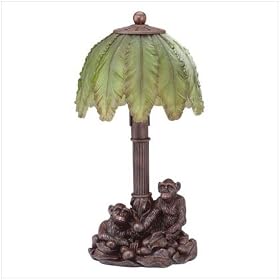 Palm Tree Monkey Lamp