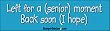 Gone For a Senior Moment be back soon (I hope) - funny bumper stickers (Medium 10x2.8 in.)