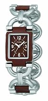 Fossil Ladies Dress, Brown Leather and SS link bracelet, Brown Dial ES1981