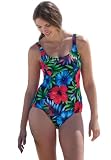 Woman Within Plus Size Perfect print maillot one-piece swimsuit by Swim 365