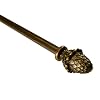 BCL Drapery Hardware 58CN28 28-Inch to 48-Inch Pine Cone Curtain Rod, Antique Gold