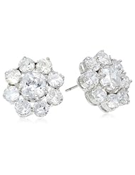 CZ by Kenneth Jay Lane "Classic" Round Cubic Zirconia Pierced Halo Stud Earrings