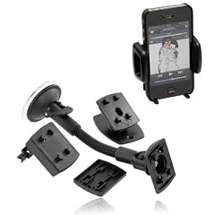 Alternatives Befestigungsset 5in1 f�r iPhone 4 / 4S / 4G KFZ Halterung, L�fteradapter Vent Mount, Adapter mit 360� Gelenksockel, Adapterplatte, Frontscheibenhalterung, L�fterhalterung