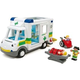 Wow - Mary's Medical Rescue Friction Powered Ambulance with Push Button Wheel Chair Release
