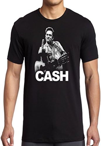 Emotion Clothing Men's Johnny Cash Finger Licensed Official T-Shirt 50-52" XXL Black