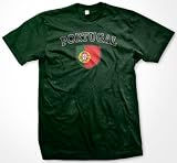 Portugal Shield International Soccer T-shirt, Portuguese Soccer Mens T-shirt, X-Large, Forest Green
