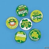 12 Mini IRISH Buttons PINS ST PATRICK'S DAY Party FAVORS LAPEL HAT Pins LEPRECHAUN BLARNEY